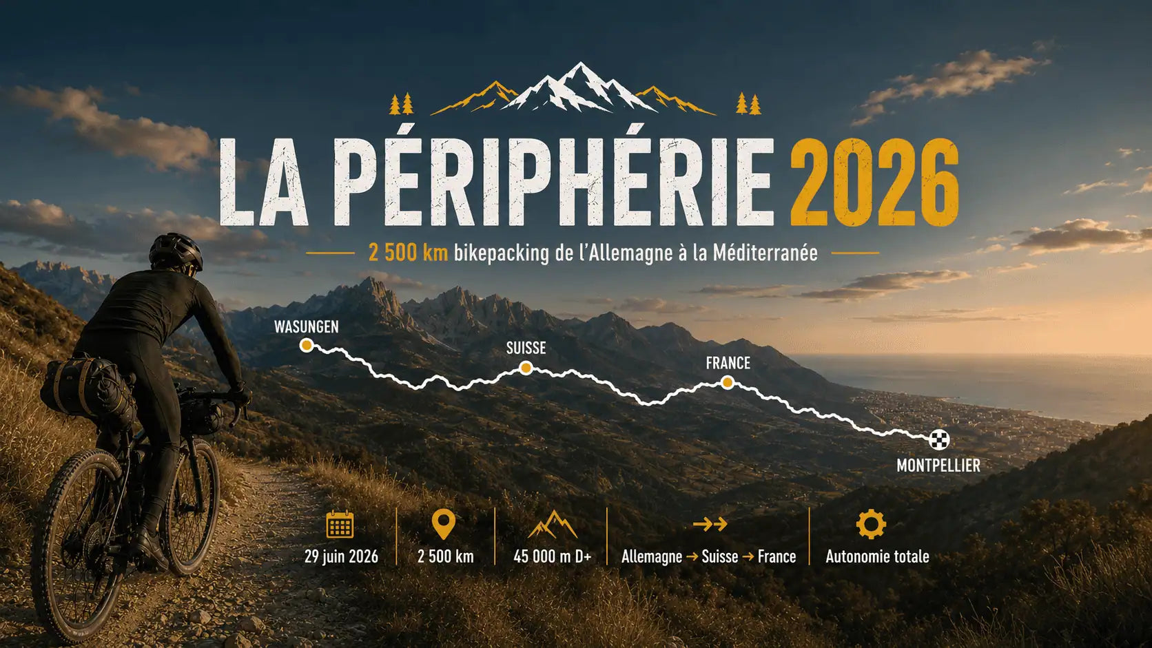 La Périphérie 2026 : 2 500 km bikepacking de l'Allemagne à la Méditerranée Image