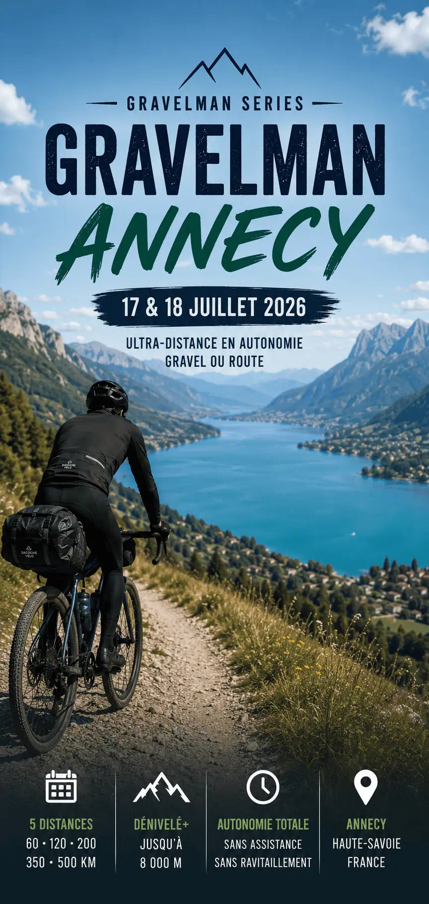 GravelMan Annecy 2026 : le gravel alpin de 60 à 500 km autour du lac