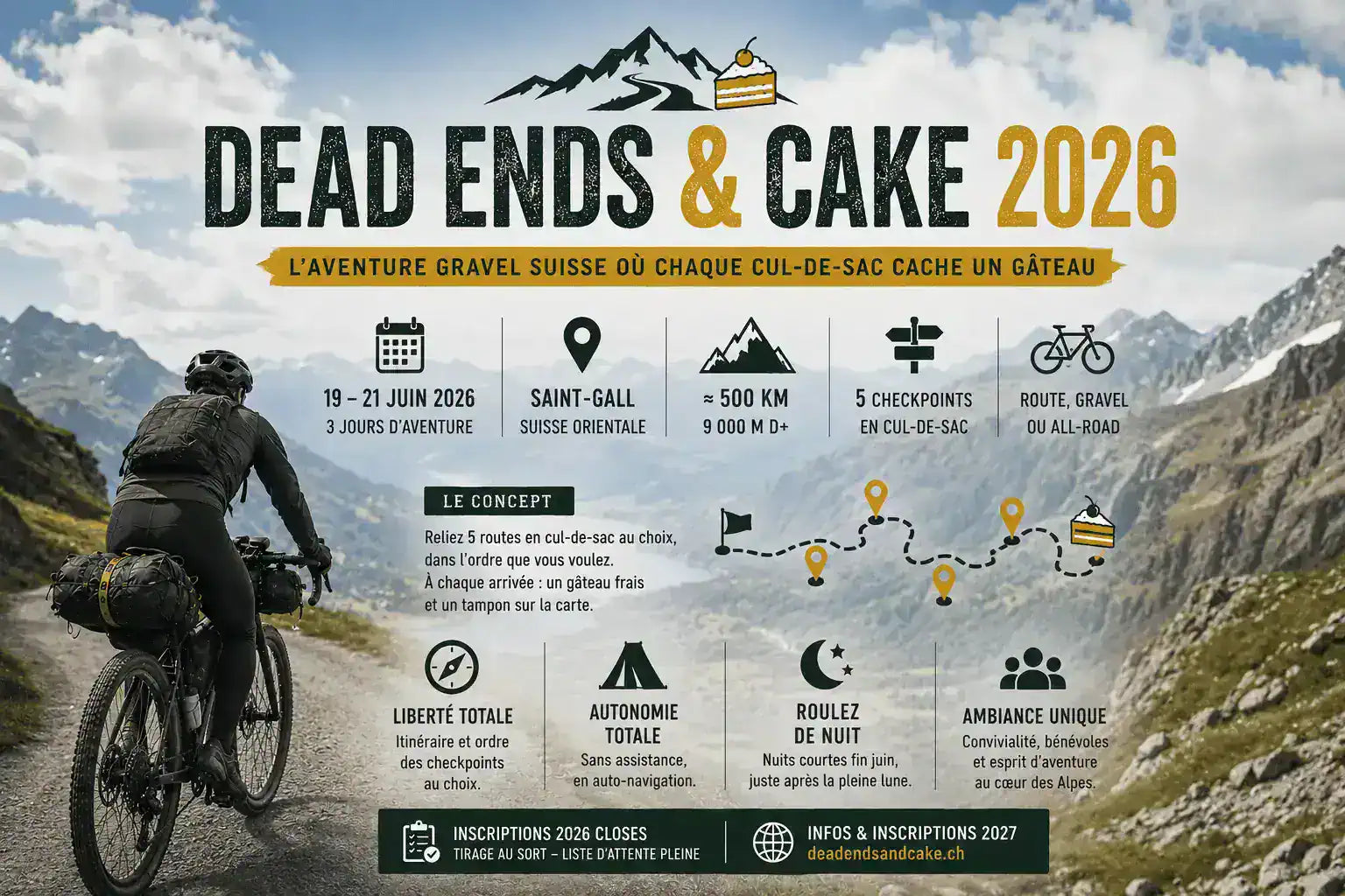 Dead Ends &amp; Cake 2026 : l'aventure gravel suisse Image
