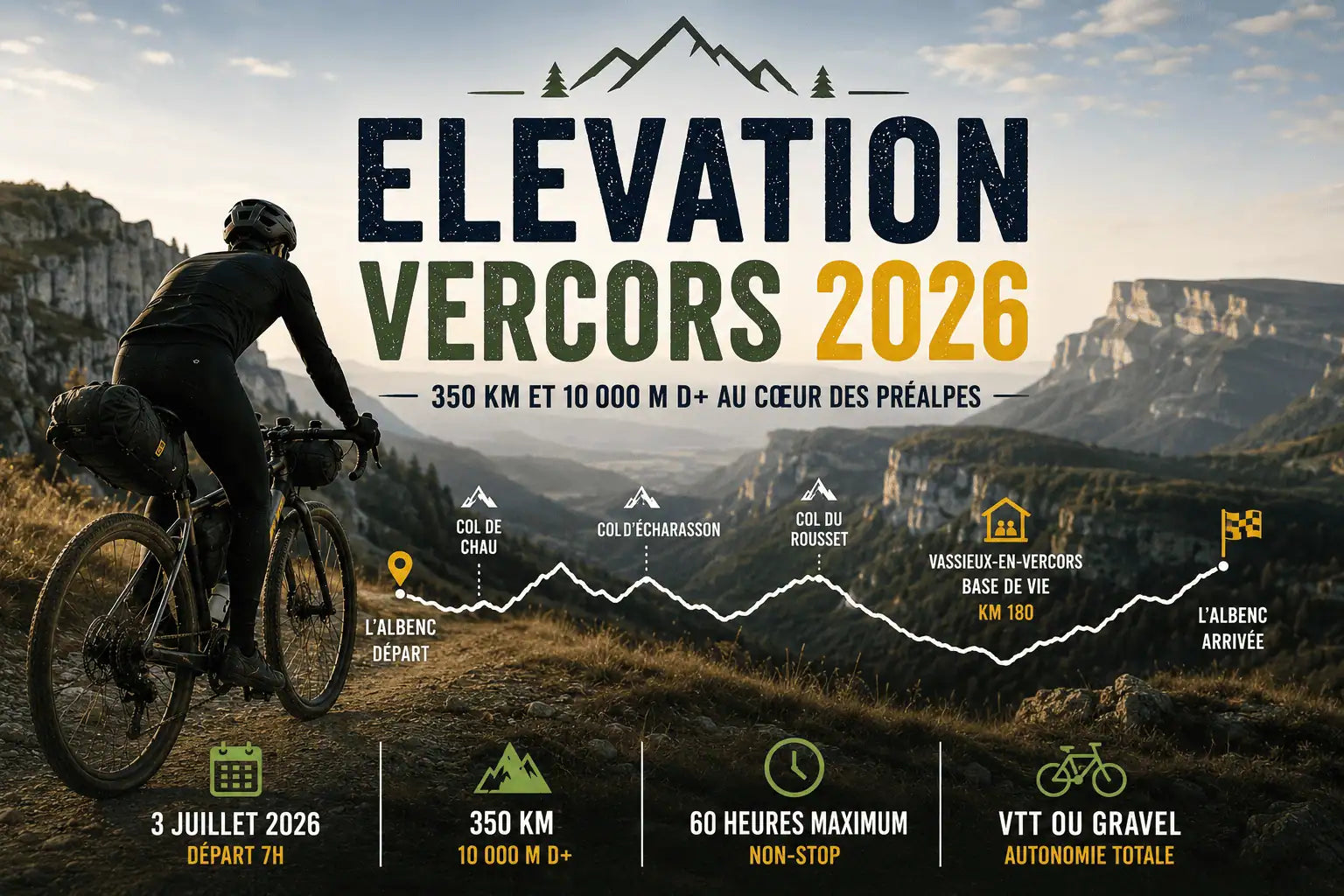 Elevation Vercors 2026 : 350 km et 10 000 m D+ au cœur des Préalpes Image