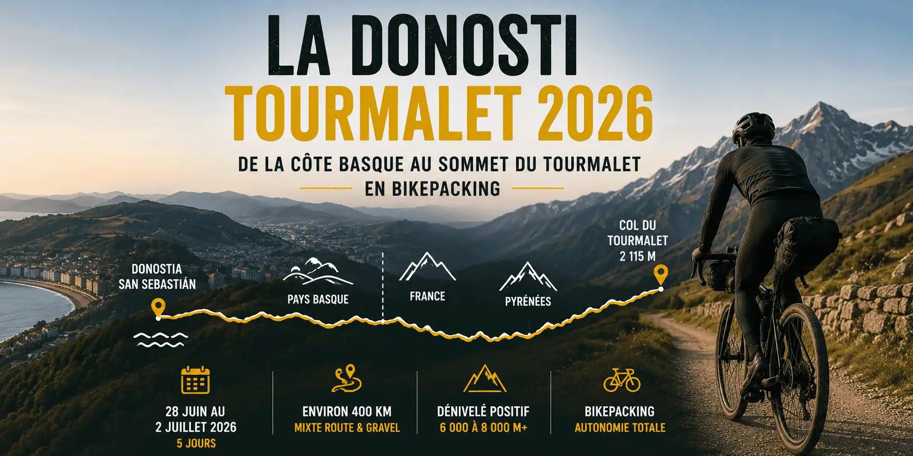 La Donosti Tourmalet 2026 : de la côte basque au sommet du Tourmalet en bikepacking Image