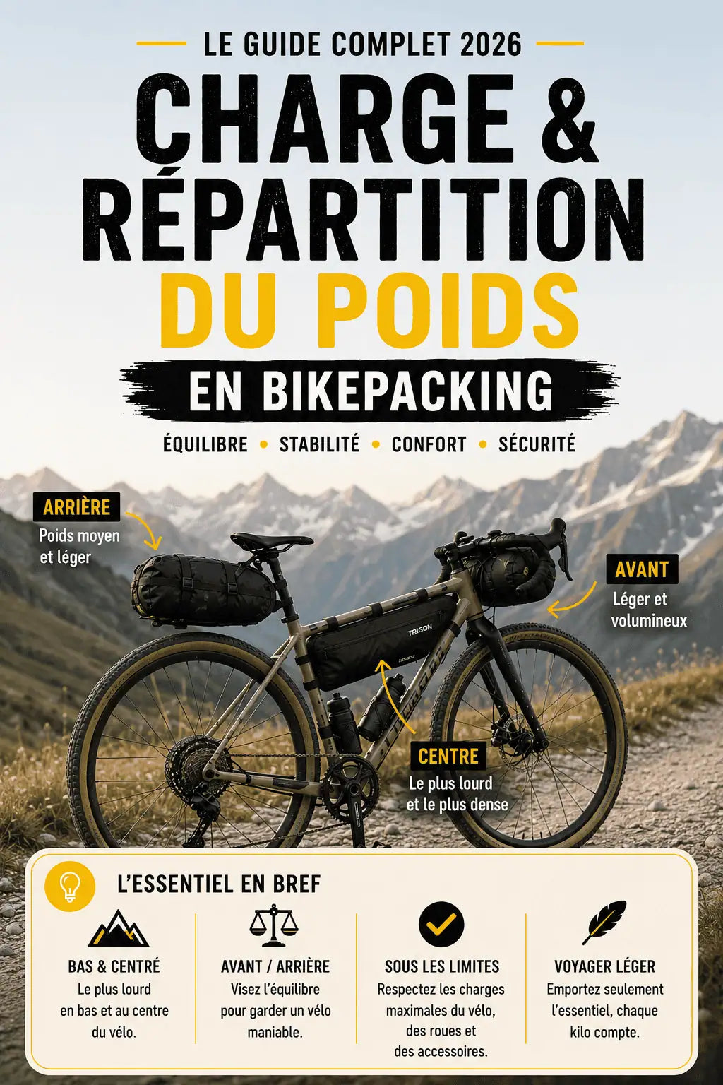 Charge et répartition du poids en bikepacking : le guide complet Image
