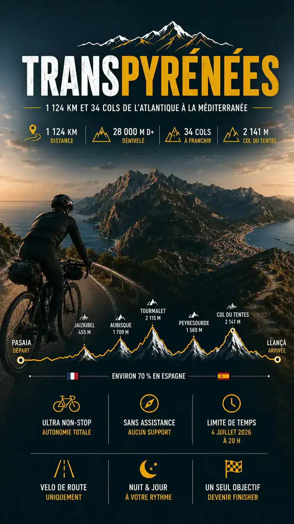 TransPyrénées 2026 : 1 124 km et 34 cols de l'Atlantique à la Méditerranée