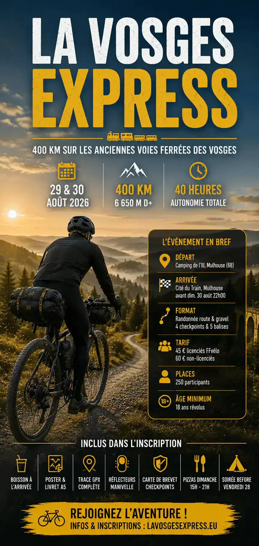 La Vosges Express 2026 : 400 km gravel sur les voies ferrées vosgiennes Image