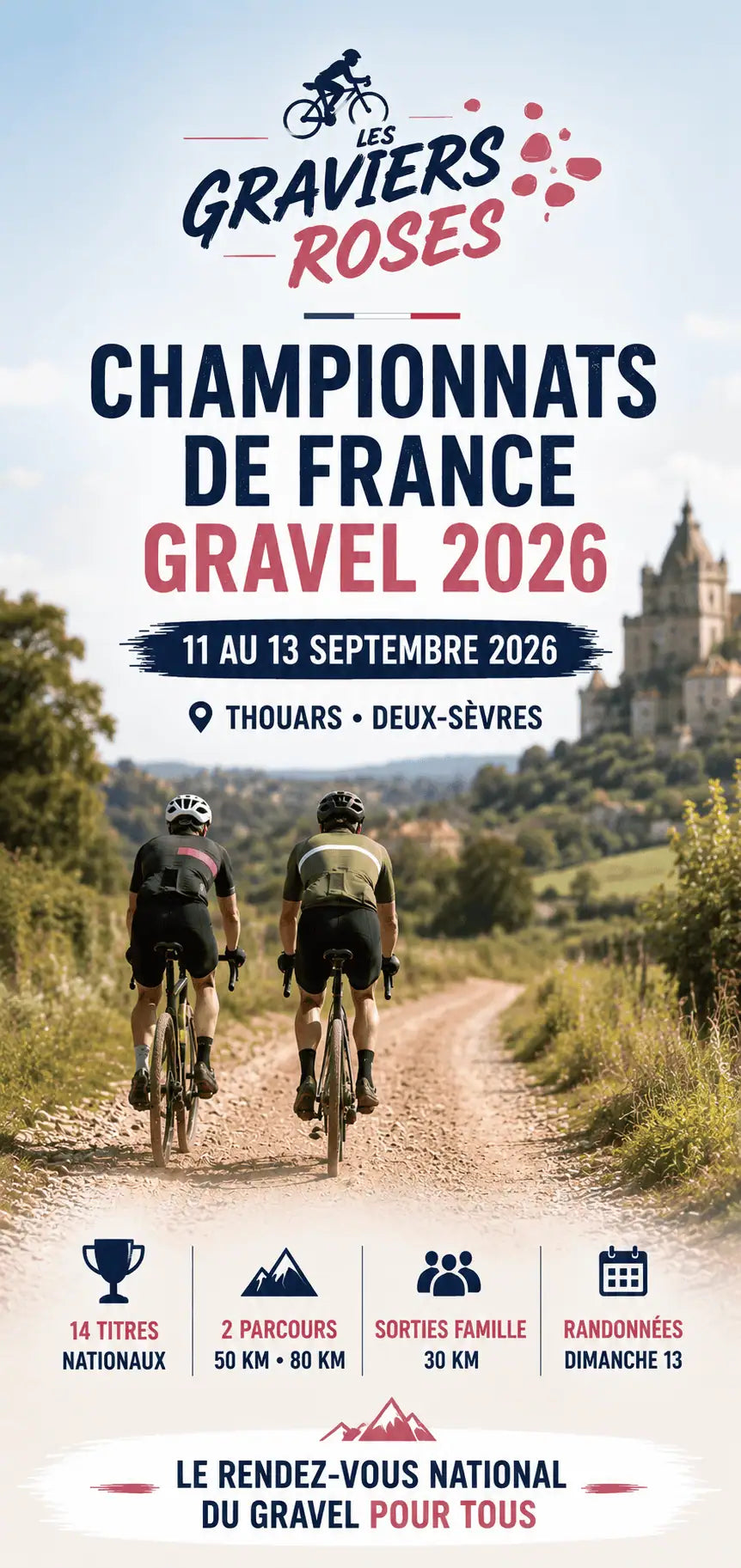 Championnats de France Gravel 2026 : Thouars du 11 au 13 septembre
