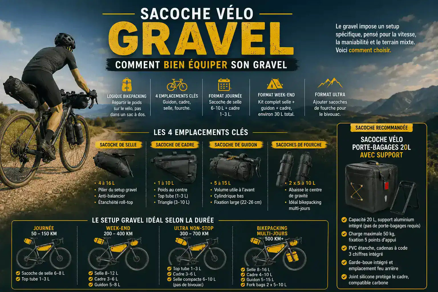 Sacoche gravel : quelle sacoche choisir pour vélo gravel et bikepacking Image