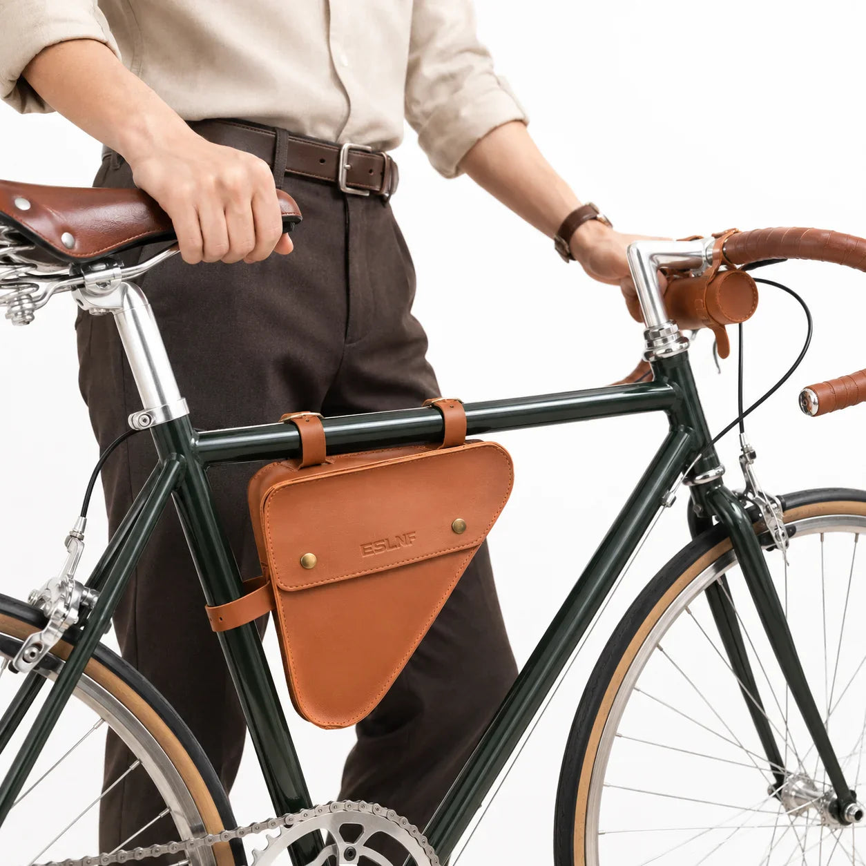 Sacoche vélo en cuir Image