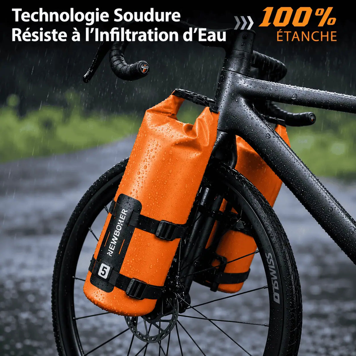Sacoche fourche vélo 5L étanche