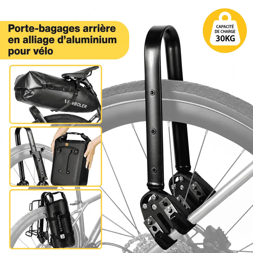 Sacoche vélo porte-bagages support 10L noir