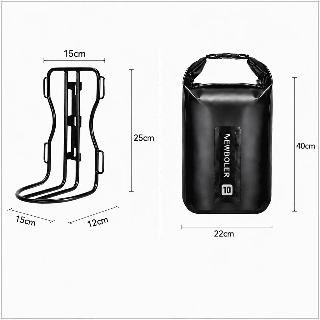 Sacoche vélo porte-bagages support 10L noir
