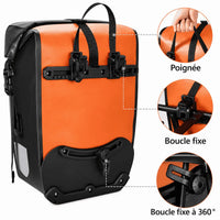 Sacoche double vélo porte-bagage imperméable 27L