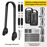 Sacoche vélo porte-bagages support 10L noir