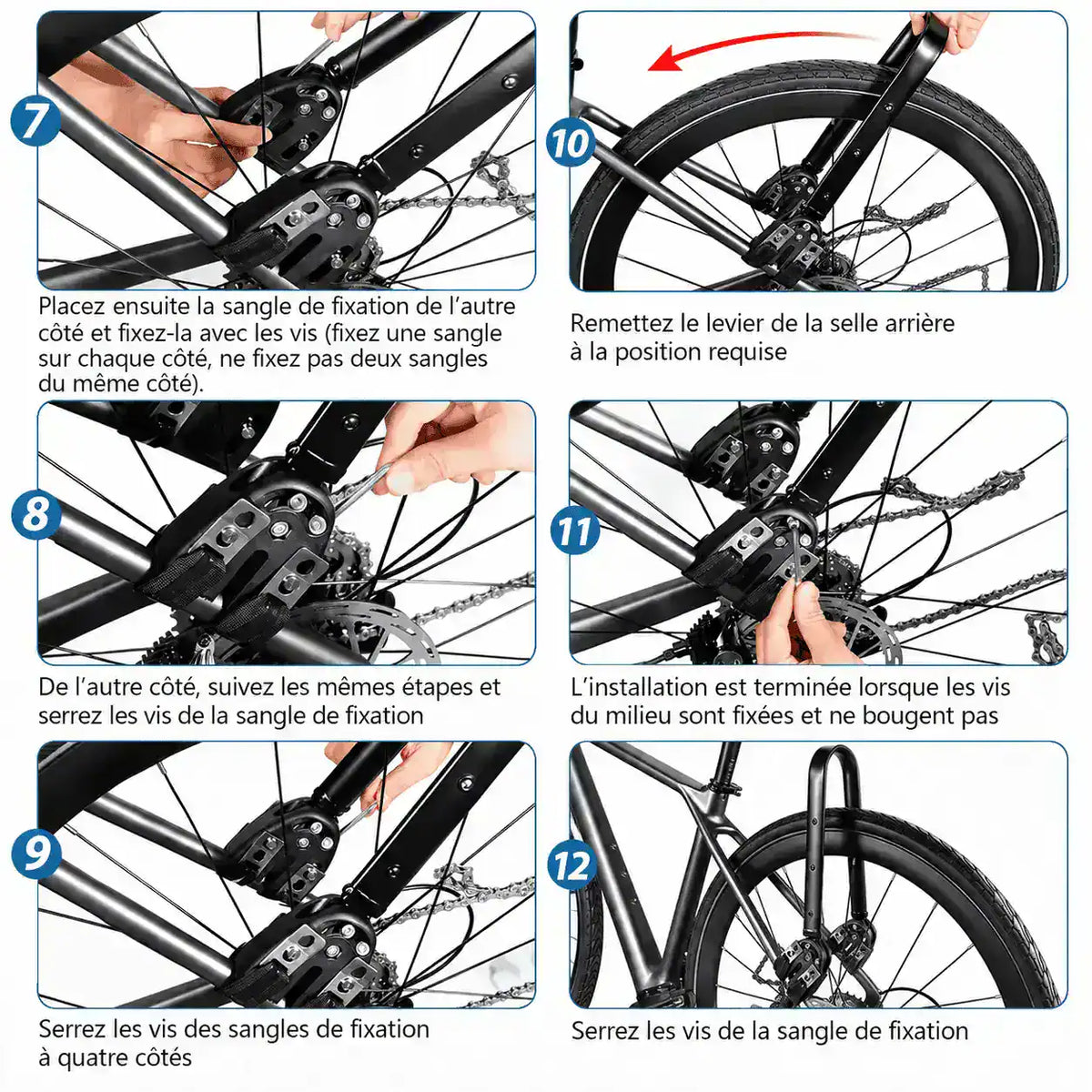 Sacoche vélo porte-bagages support 10L noir