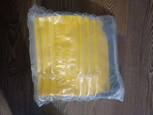 Sacoche de fourche vélo 5 L jaune reçue dans son emballage à coussins d'air