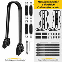 Porte-Bagage Vélo Universel Réglable Avant/Arrière Aluminium