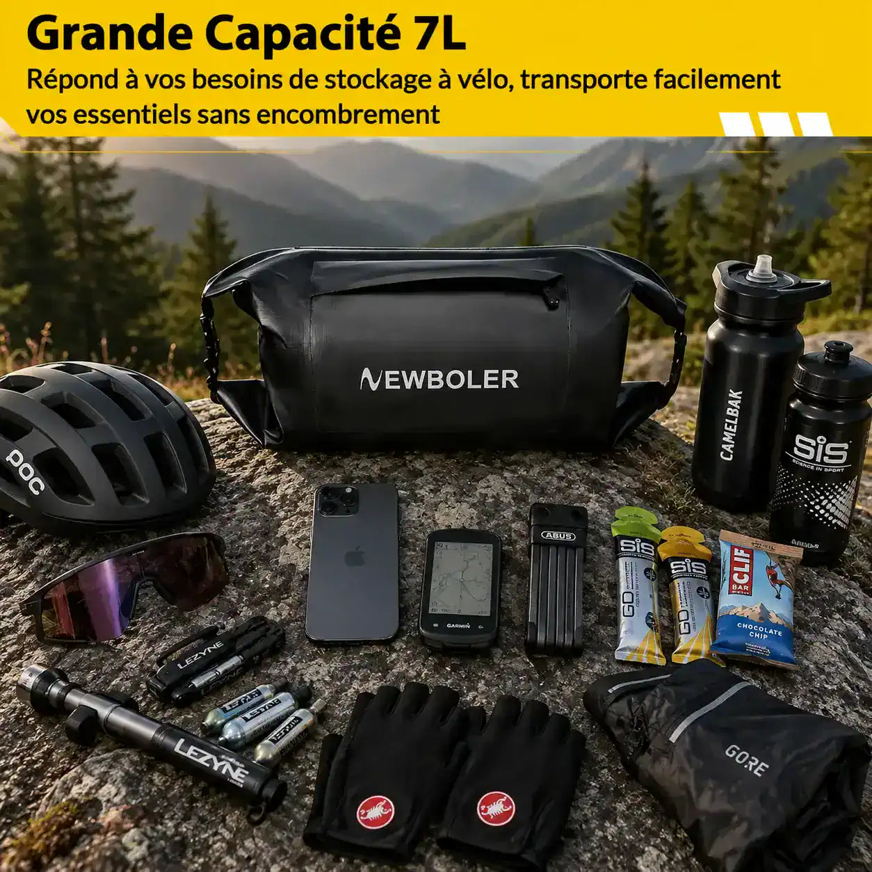NEWBOLER NEW 7L Bike Front Tube Bag Waterproof Bicycle Handlebar Basket Pack Cycling Front Frame Pannier Bicycle Accessories