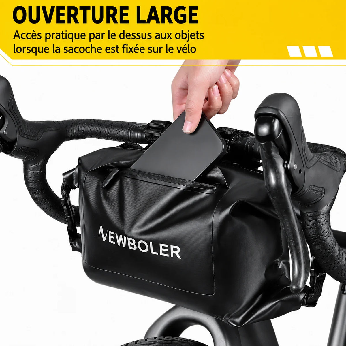 NEWBOLER NEW 7L Bike Front Tube Bag Waterproof Bicycle Handlebar Basket Pack Cycling Front Frame Pannier Bicycle Accessories