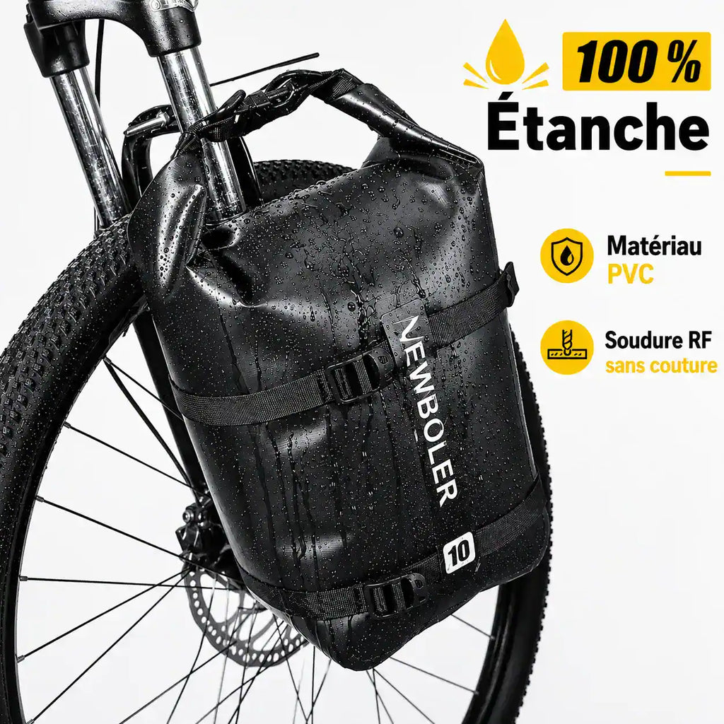 Sacoche vélo porte-bagages support 10L noir