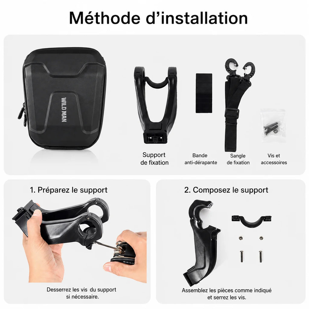 Sacoche vélo guidon rigide imperméable 3L
