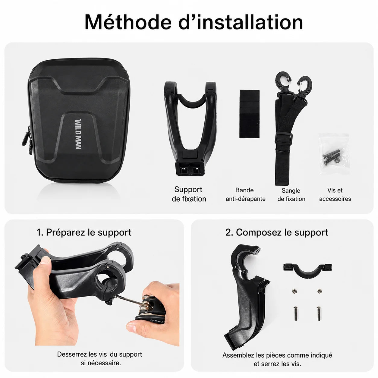Sacoche vélo guidon rigide imperméable 3L