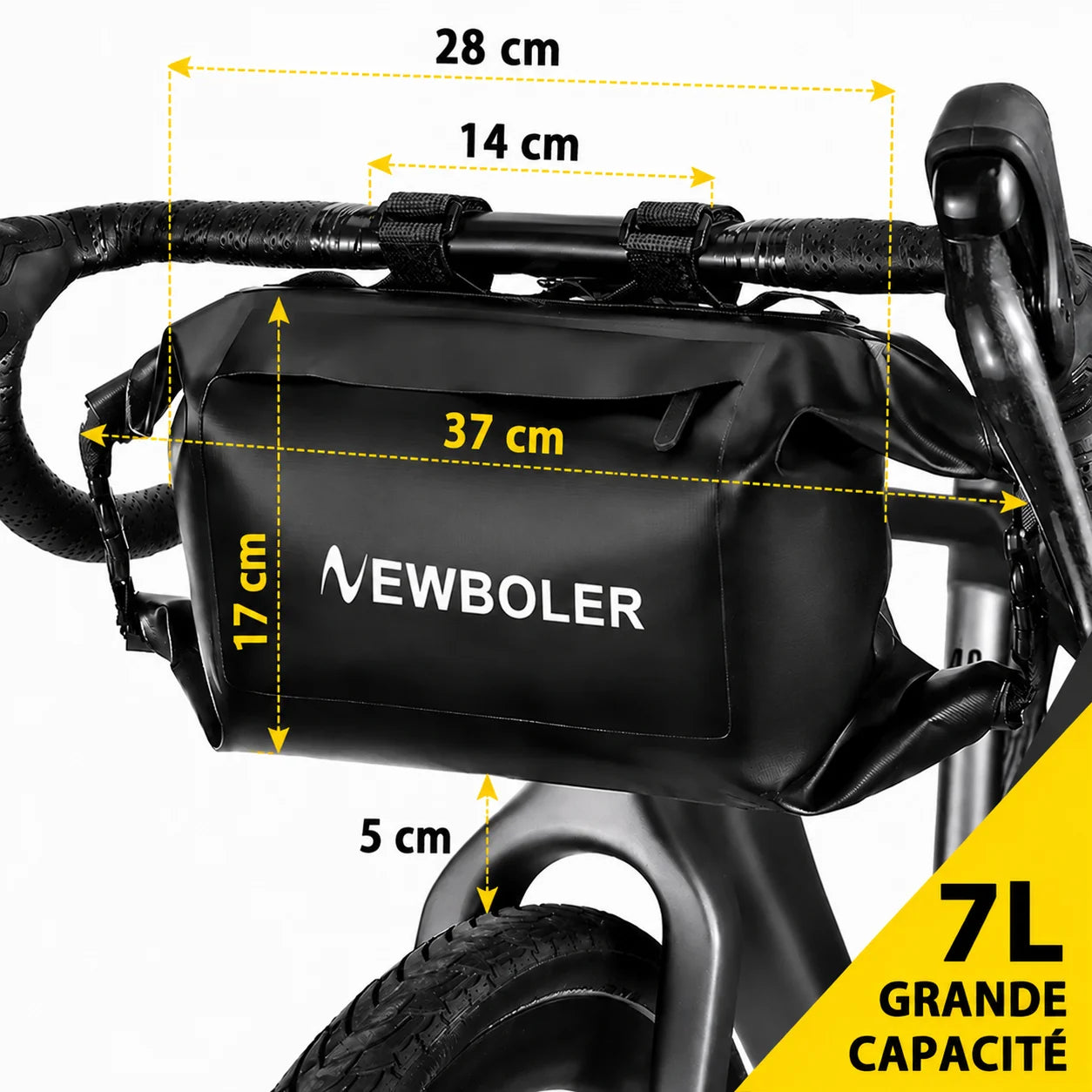 NEWBOLER NEW 7L Bike Front Tube Bag Waterproof Bicycle Handlebar Basket Pack Cycling Front Frame Pannier Bicycle Accessories