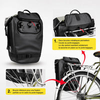 Collection sacs à dos vélo 4 tailles : noir grand, noir moyen, vert olive, petit