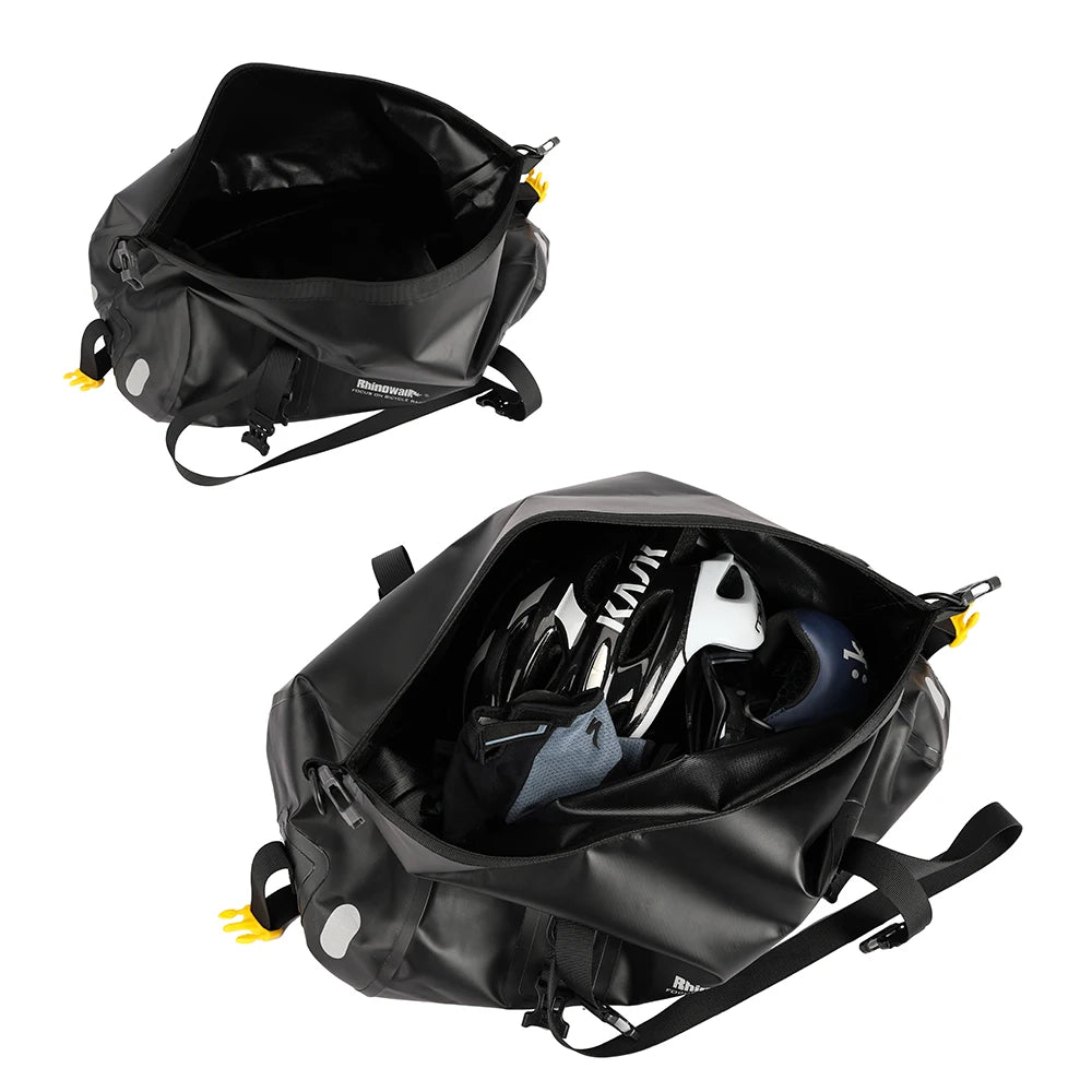 Intérieur spacieux de la sacoche de porte-bagages vélo étanche 20 L
