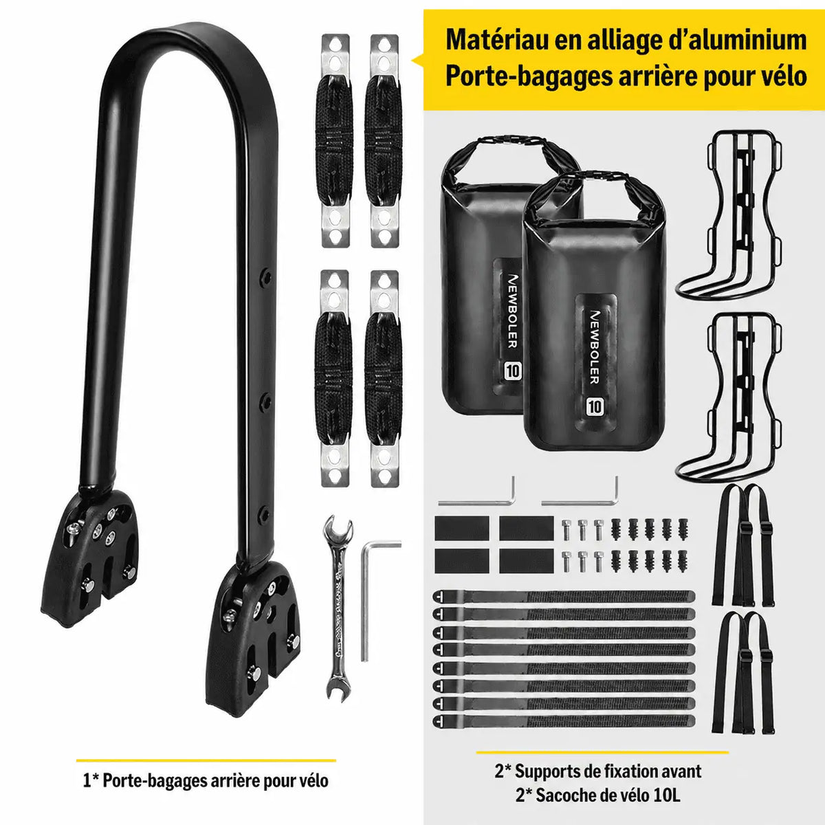 Kit de fixation pour sacoches de vélo sur porte-bagages