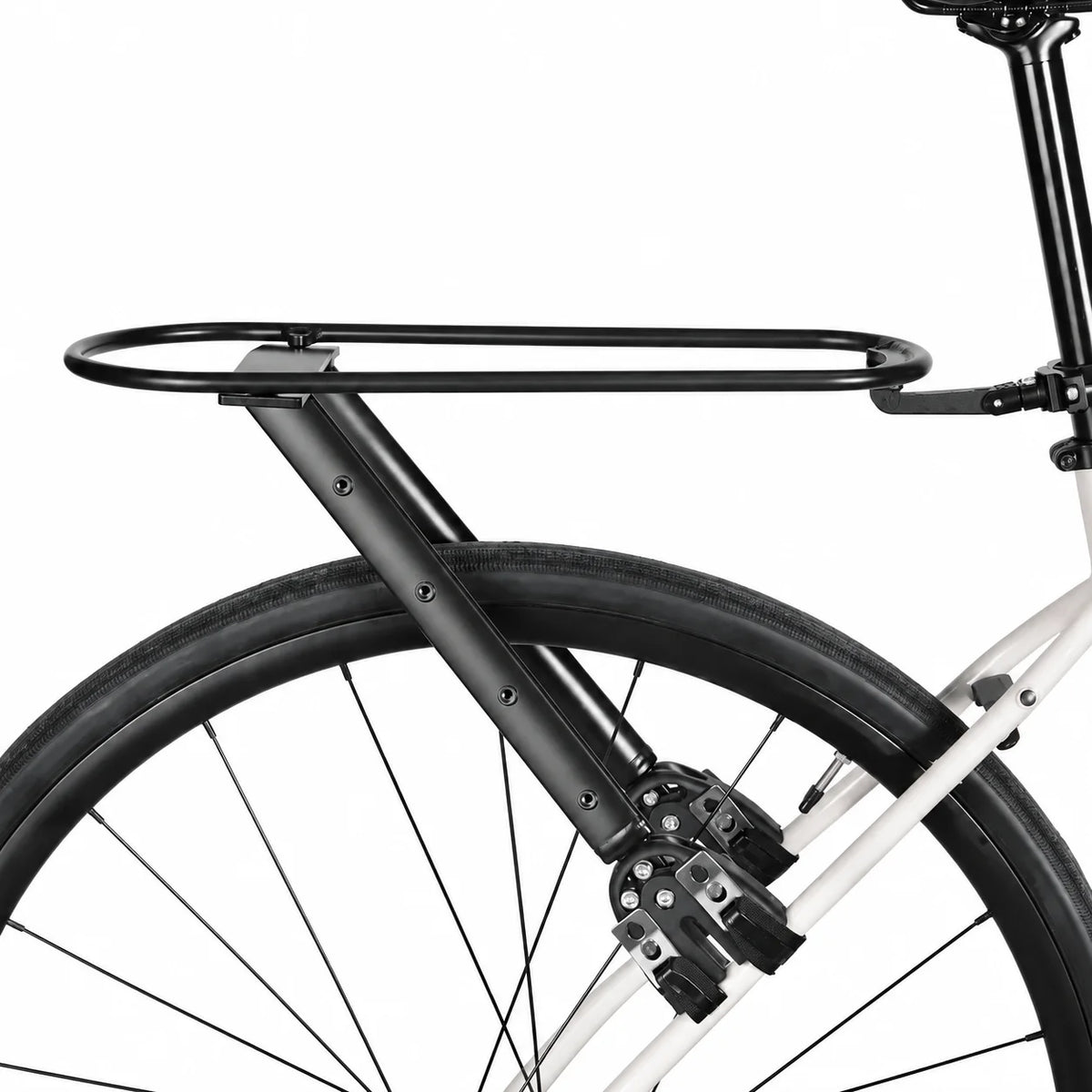 Porte-bagages arrière en aluminium monté seul au-dessus de la roue arrière