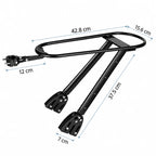 Dimensions du porte-bagages : 42,8 cm de long, 15,6 cm de large, 37,5 cm de haut et 12 cm d'entraxe