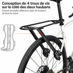 Fixation du porte-bagages sur les deux haubans, sans perçage du cadre