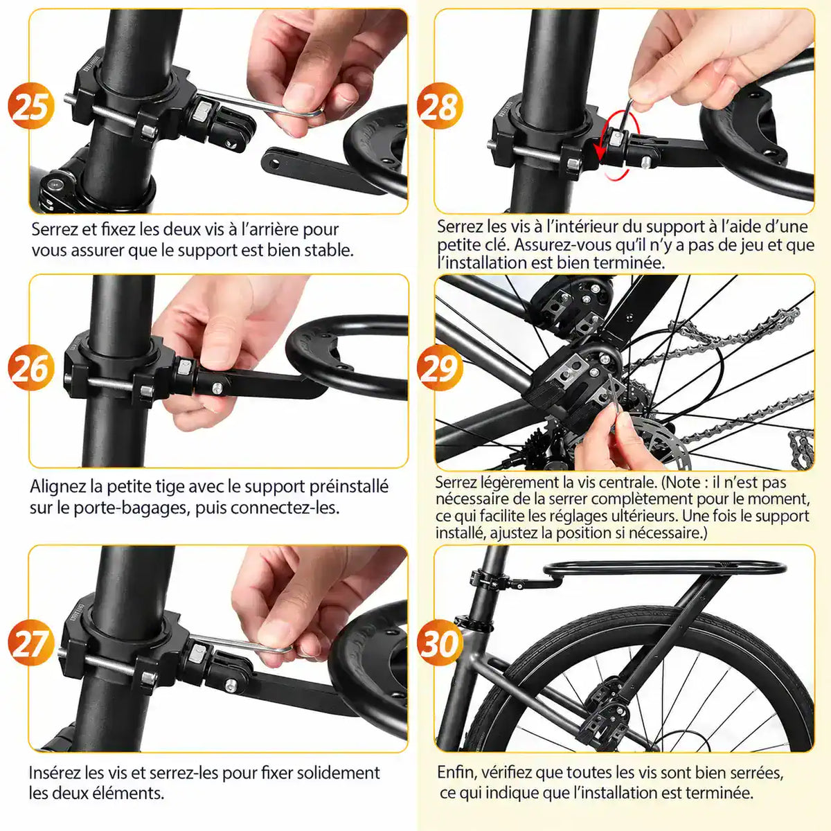 Étapes de montage du porte-bagages, cinquième planche