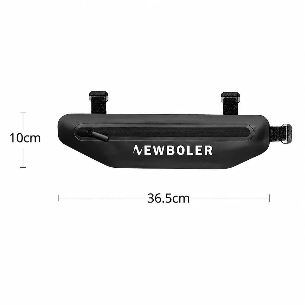 Sacoche cadre vélo noire taille medium 36,5 cm vue de dessus avec dimensions