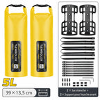 Lot de deux sacoches de fourche 5L jaunes avec deux supports, 39 × 13,5 cm
