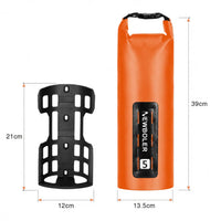 Schéma coté du support de fourche et de la sacoche 5L