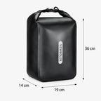 Sacoche de fourche vélo noire avec ses dimensions 36 x 19 x 14 cm
