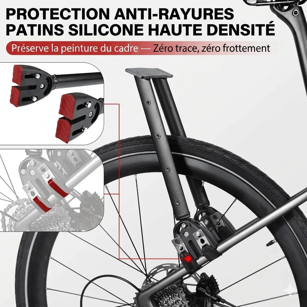 Patins en silicone haute densité de protection anti-rayures pour fixation de sacoche de fourche sur vélo