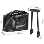 Schéma des dimensions de la sacoche vélo noire 41 x 22 cm avec son support de fixation