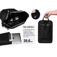 Palette 4 coloris sacoche porte-bagages noir vert olFiche produit spécifications sacoche 27L polyester 500D 1300g dimensions capacitéive blanc jaune confrontation