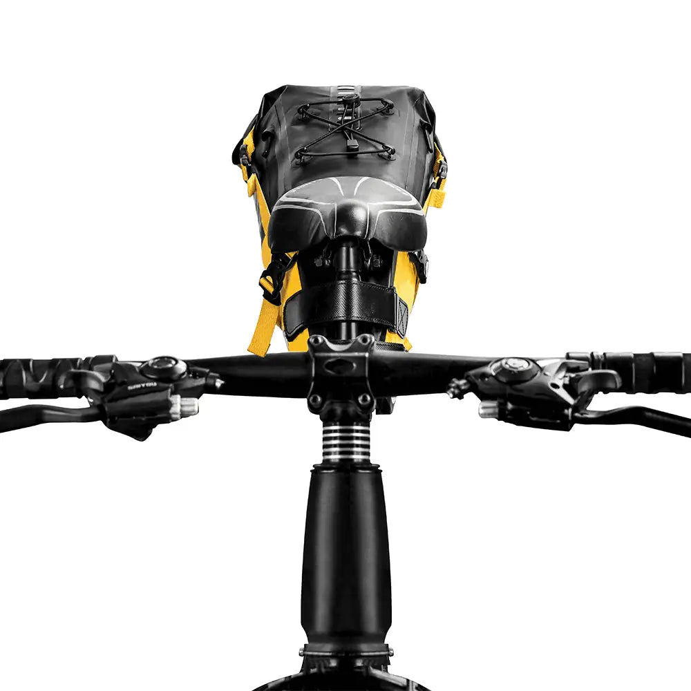 Sacoche de selle vélo 10L imperméable jaune et noire