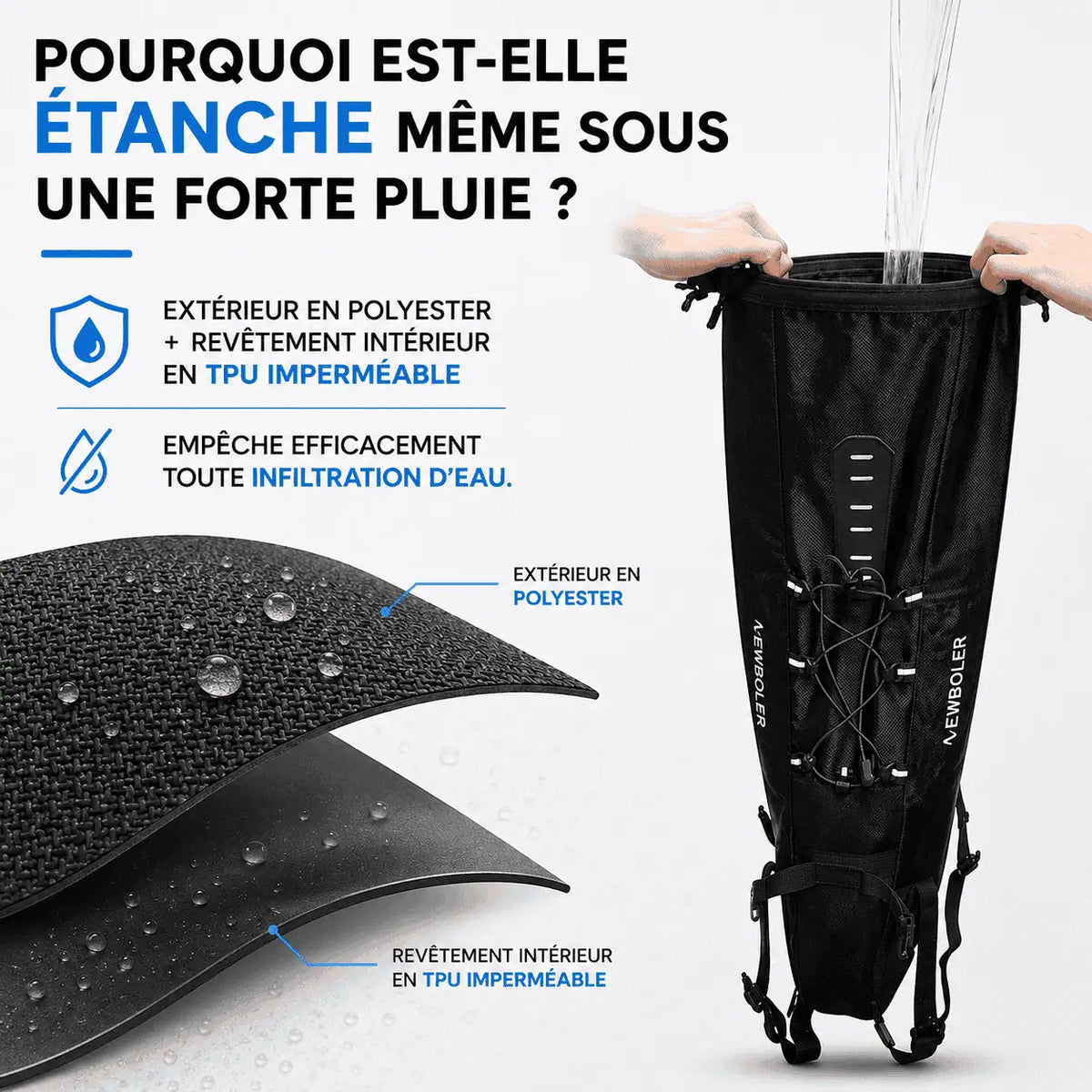 Sacoche de selle vélo 13L imperméable jaune et noire