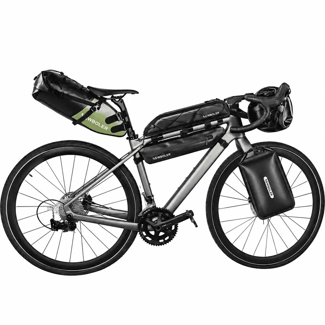 Sacoche de selle vélo étanche installée sur vélo