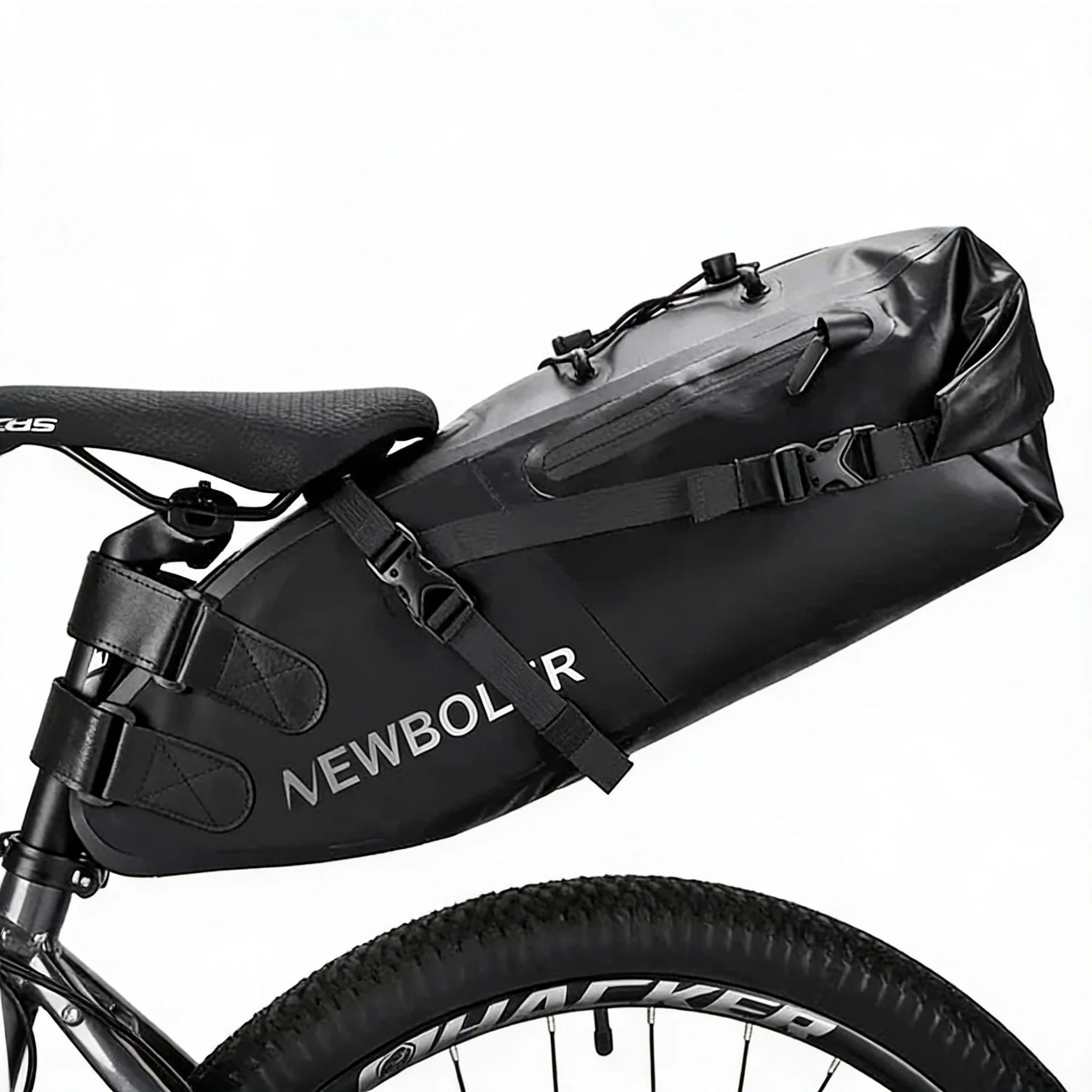Sacoche de selle vélo étanche 13 L noire pour bikepacking