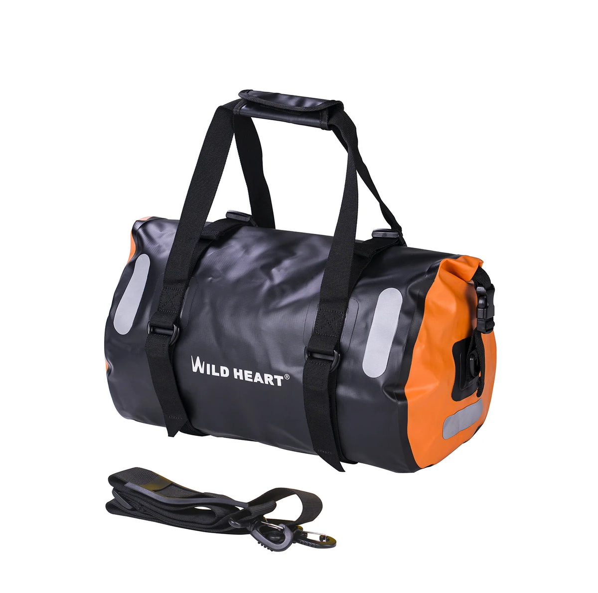 Sacoche vélo 18L noire et orange avec sa bandoulière amovible