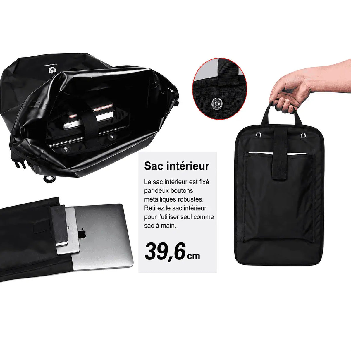 Poche intérieure amovible de 39,6 cm pour ordinateur portable