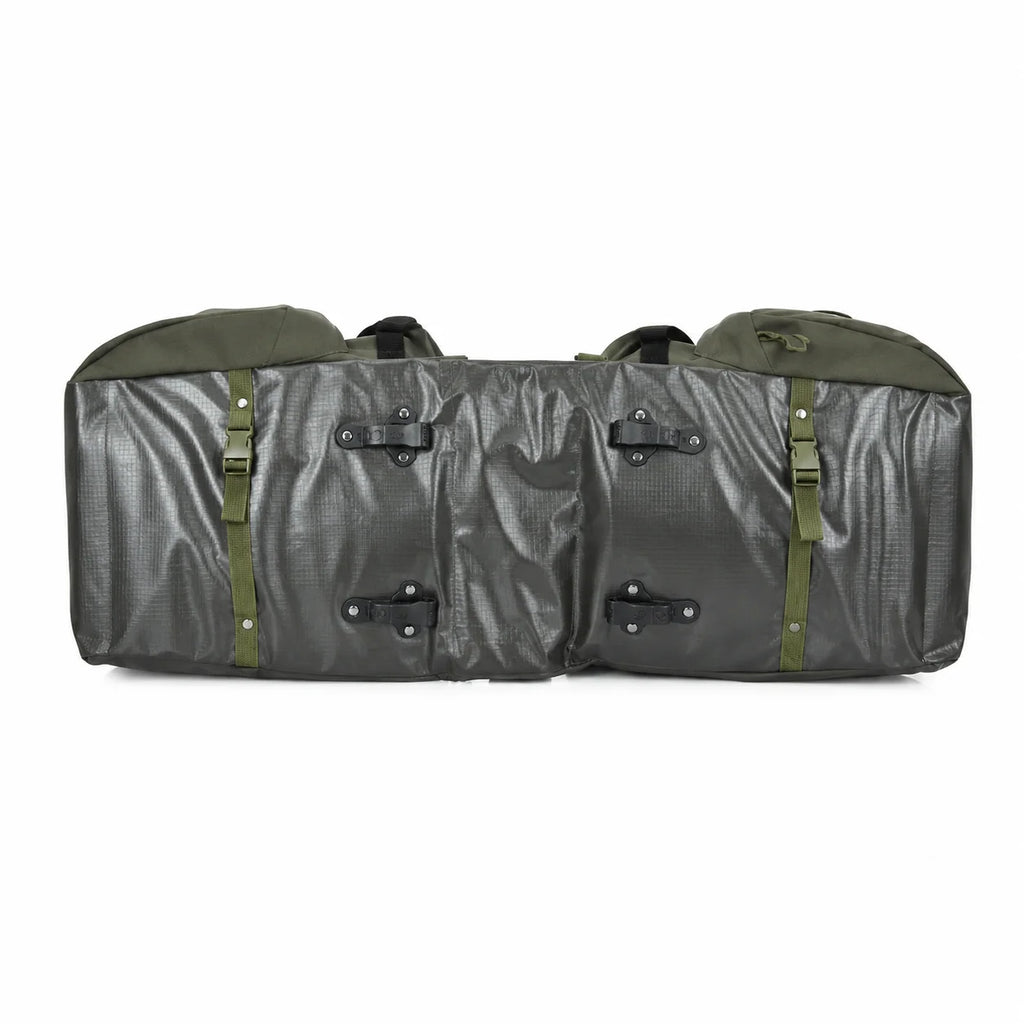 Sacoche vélo bikepacking grise large avec sangles et fixations pour porte-bagage