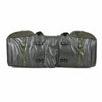 Sacoche vélo bikepacking grise large avec sangles et fixations pour porte-bagage