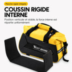 Coussin rigide interne maintenant la sacoche en position verticale une fois chargée