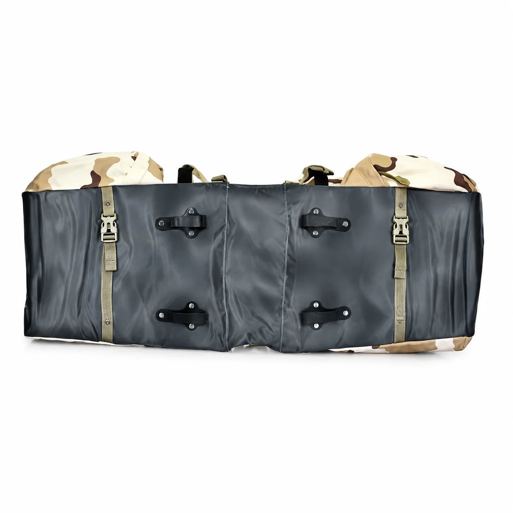 Sacoche vélo porte-bagage camouflage vue dos avec fixations noires