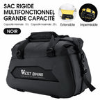 Coloris noir de la sacoche rigide, capacité de 13 à 25 L
